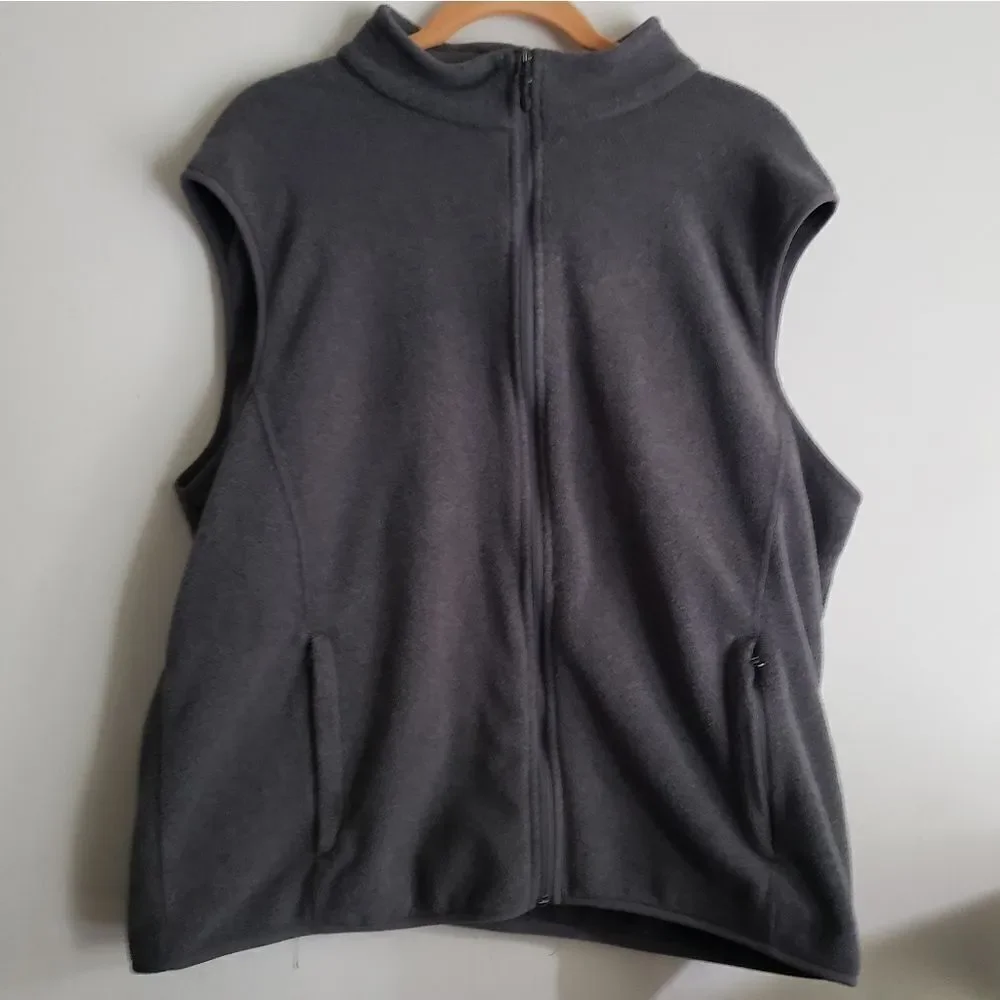 Amazon Essentials Men's Polar Fleece Vest Full Zip Charcoal XL